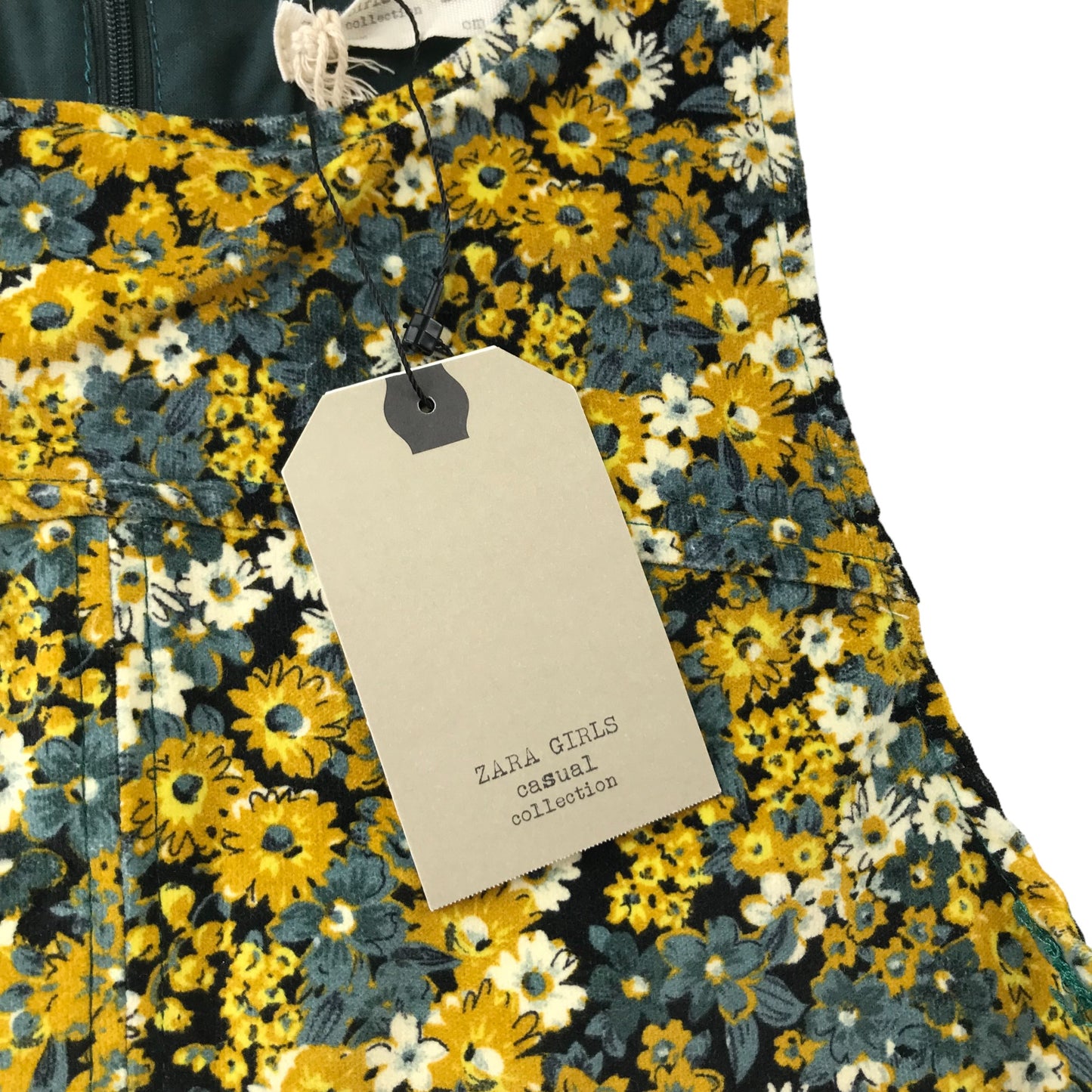 Zara Dress Age 11 Yellow Floral A-line