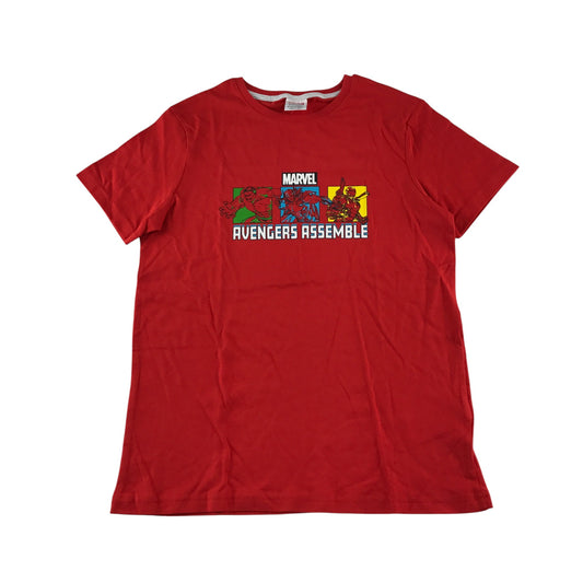 Primark t-shirt 11-12 years red Marvel Avengers graphic design cotton