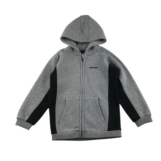 Firetrap hoodie 6-7 years light grey with black side panel jersey