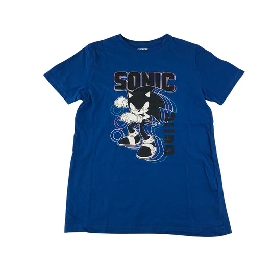 Primark t-shirt 11-12 years blue Sonic the Hedgehog graphic print design cotton