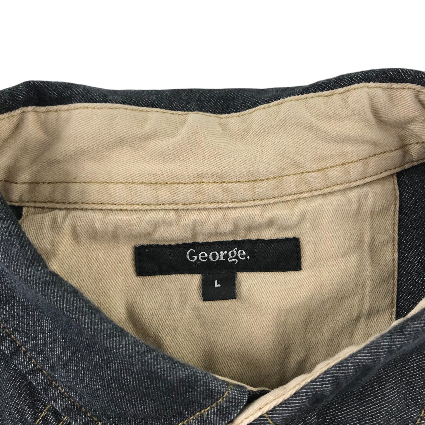 George Shirt Men's L charcoal dark navy Denim Style