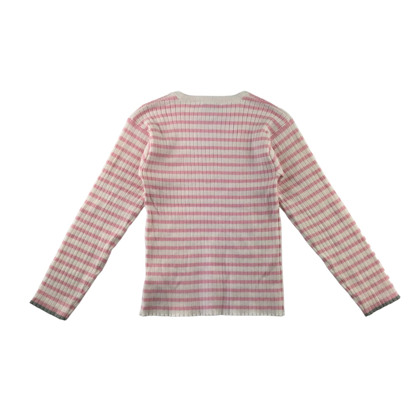 Primark t-shirt 9-10 years pink and white stripy long sleeve knit