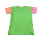 River Island t-shirt 11-12 years green with pink and peach sleeves