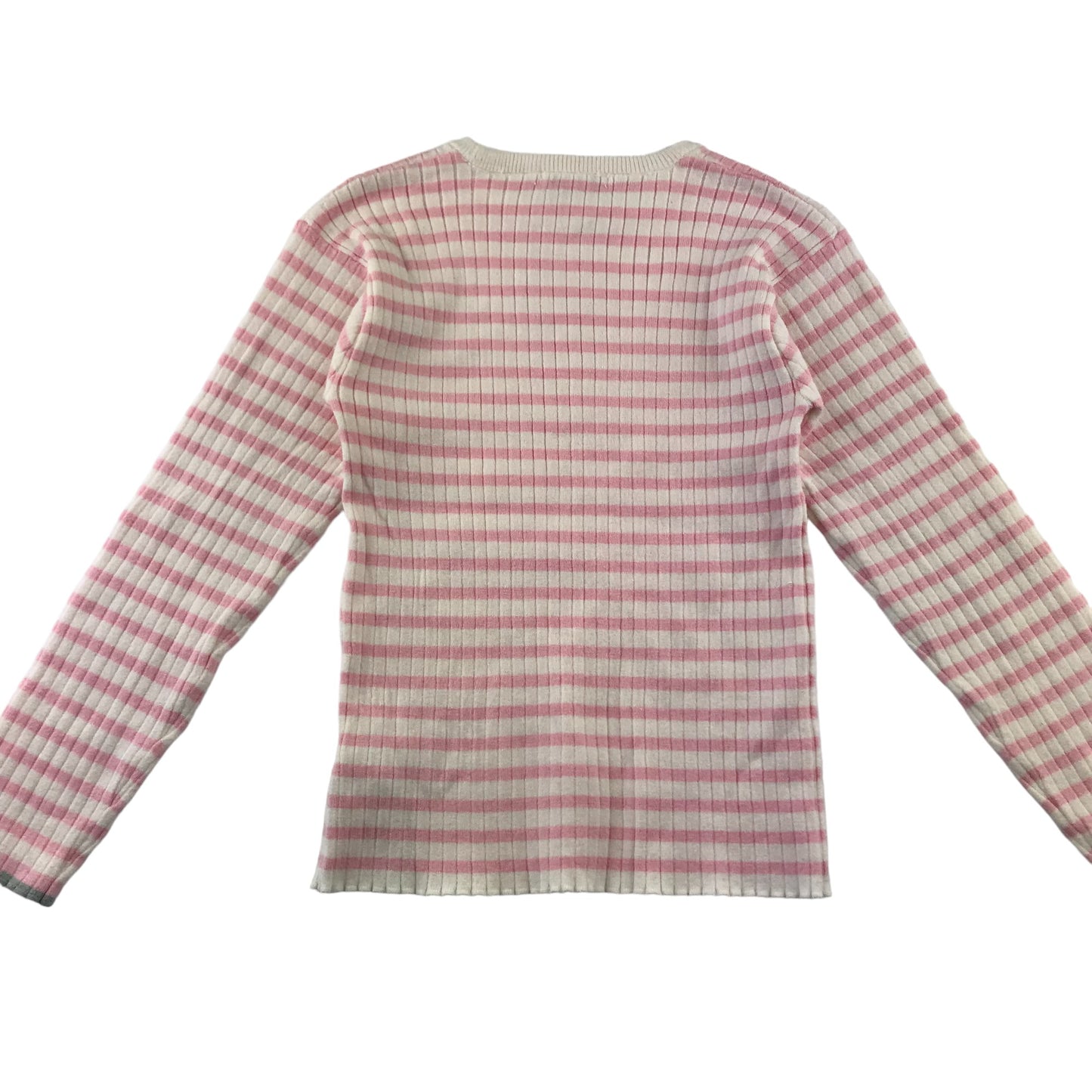 Primark t-shirt 9-10 years pink and white stripy long sleeve knit