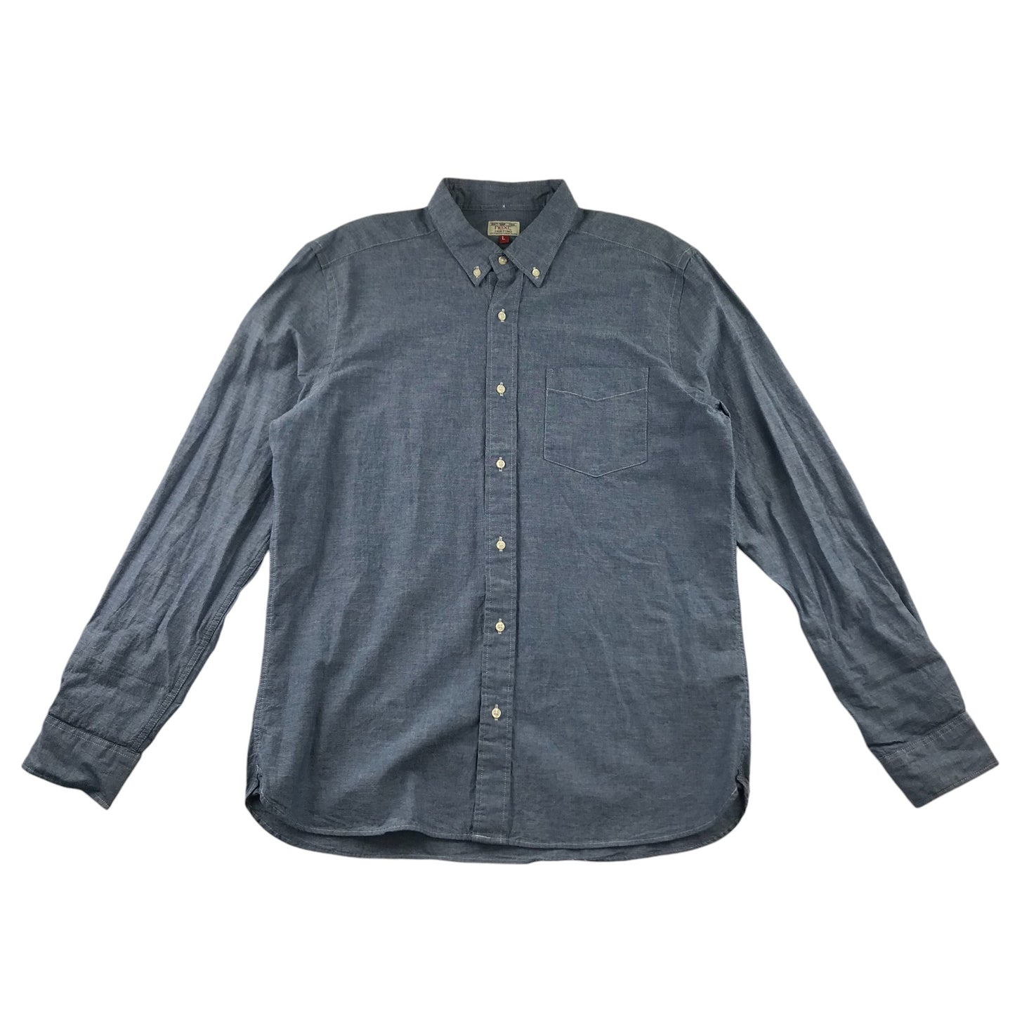 Next Shirt Men's L Blue Plain Button-up Cotton