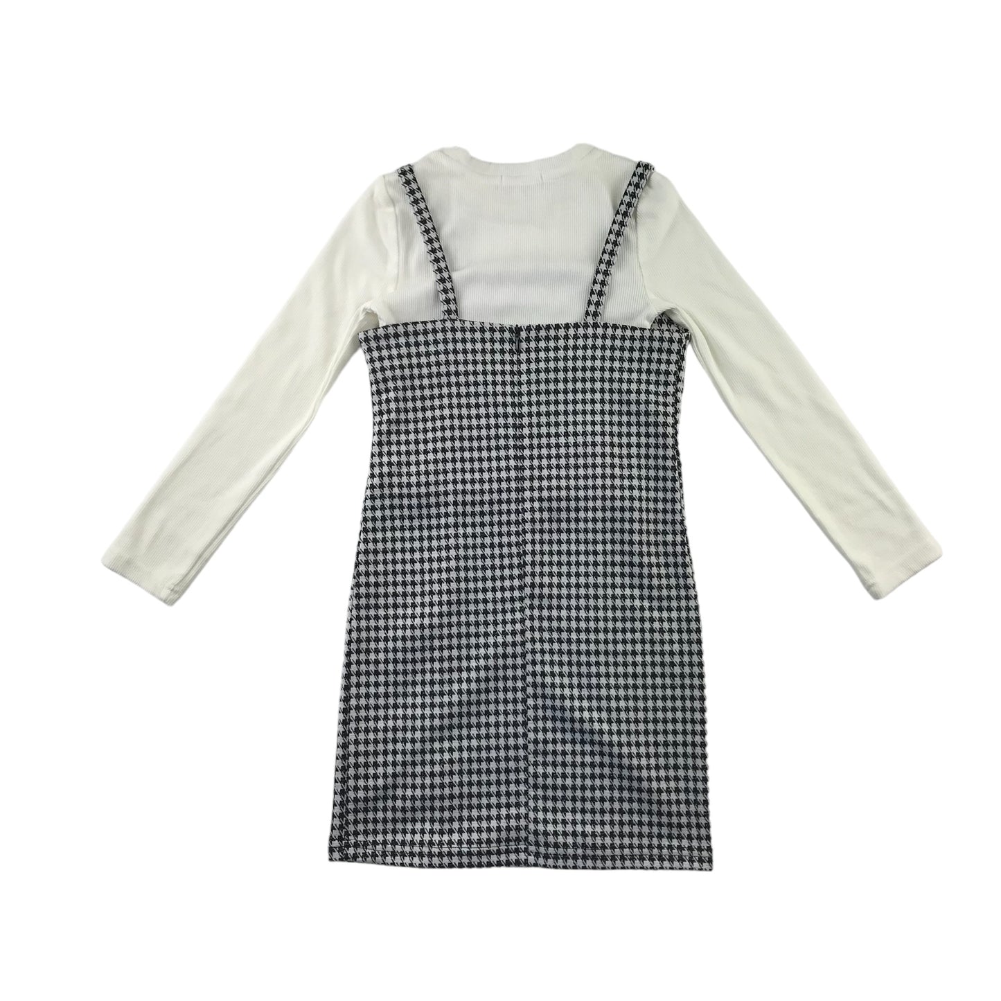 Primark dress 8-9 years white top and black and white houndstooth pencil dress