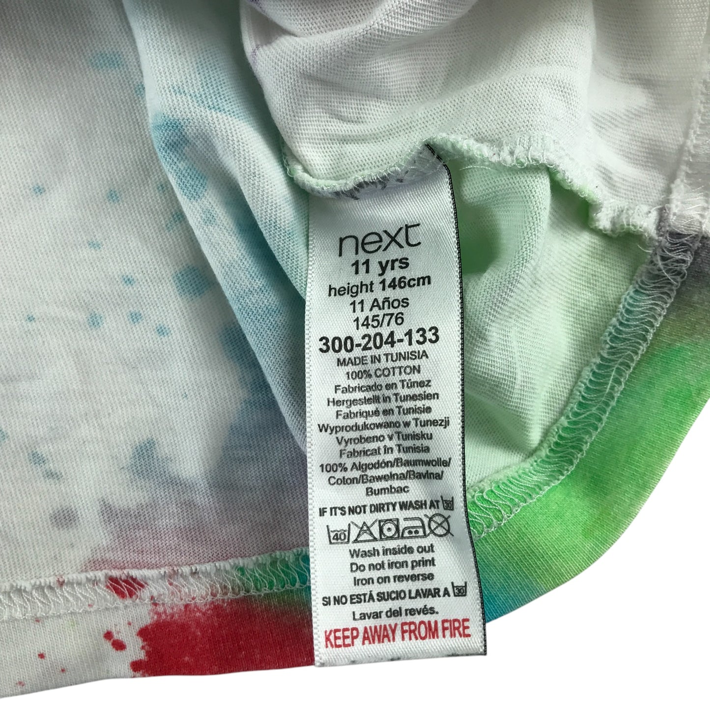 Next t-shirt 10-11 years white with paint splash graphic design cotton