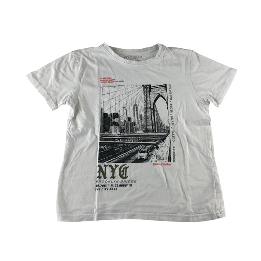Primark t-shirt 10-11 years white NYC graphic design cotton