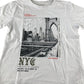 Primark t-shirt 10-11 years white NYC graphic design cotton