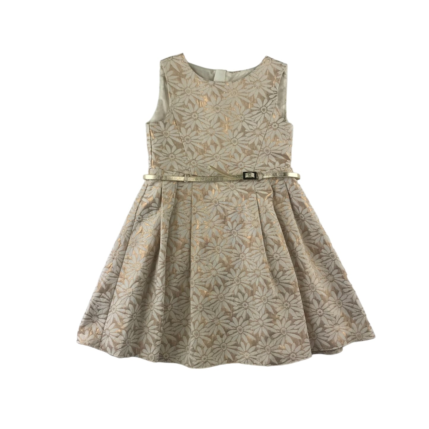 John Lewis dress 6 years light cream and gold floral party