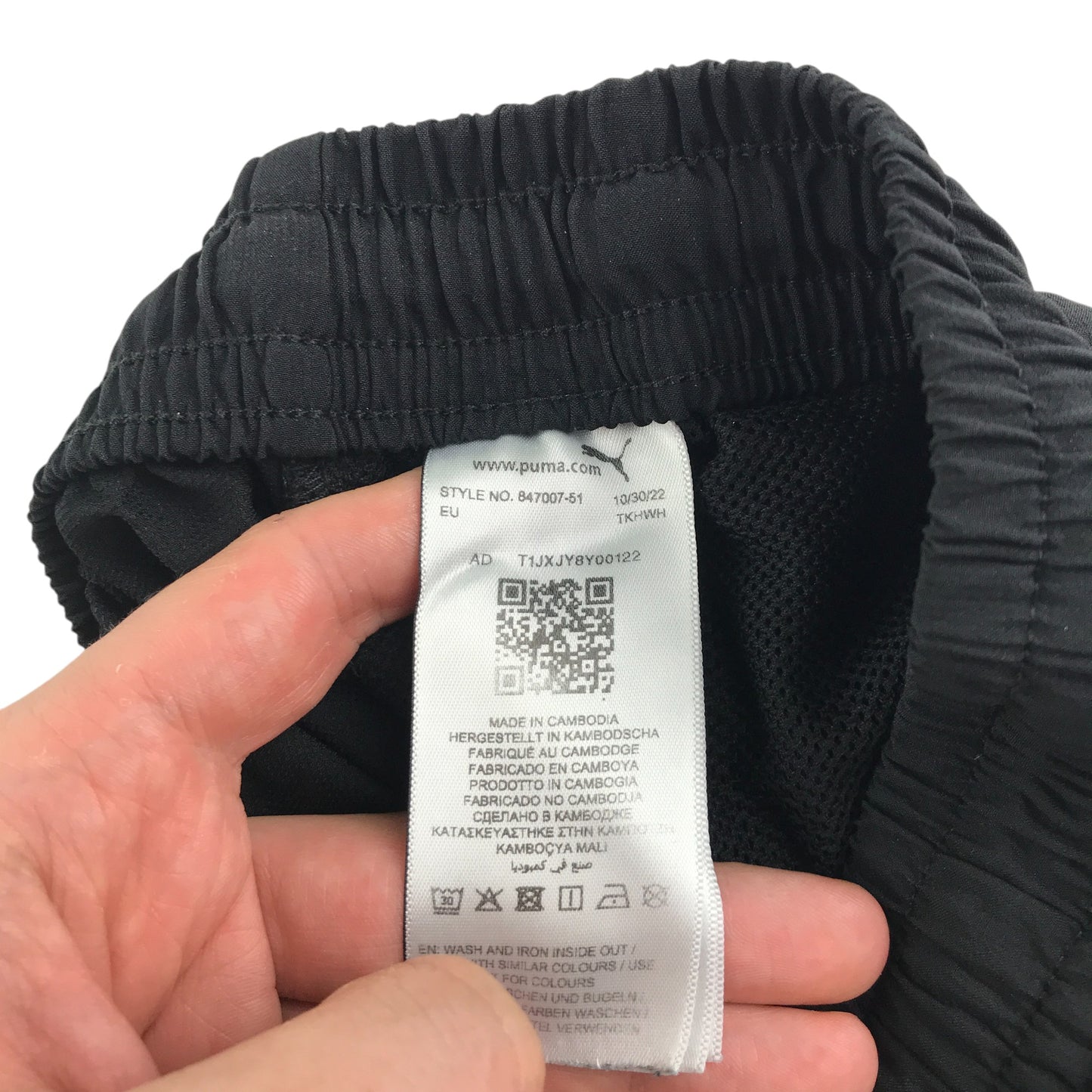 Puma sport shorts 11-12 years black with logo and grey detailing