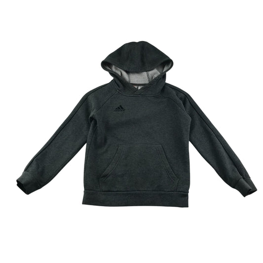 Adidas hoodie 7-8 years grey plain with black embroidered logo