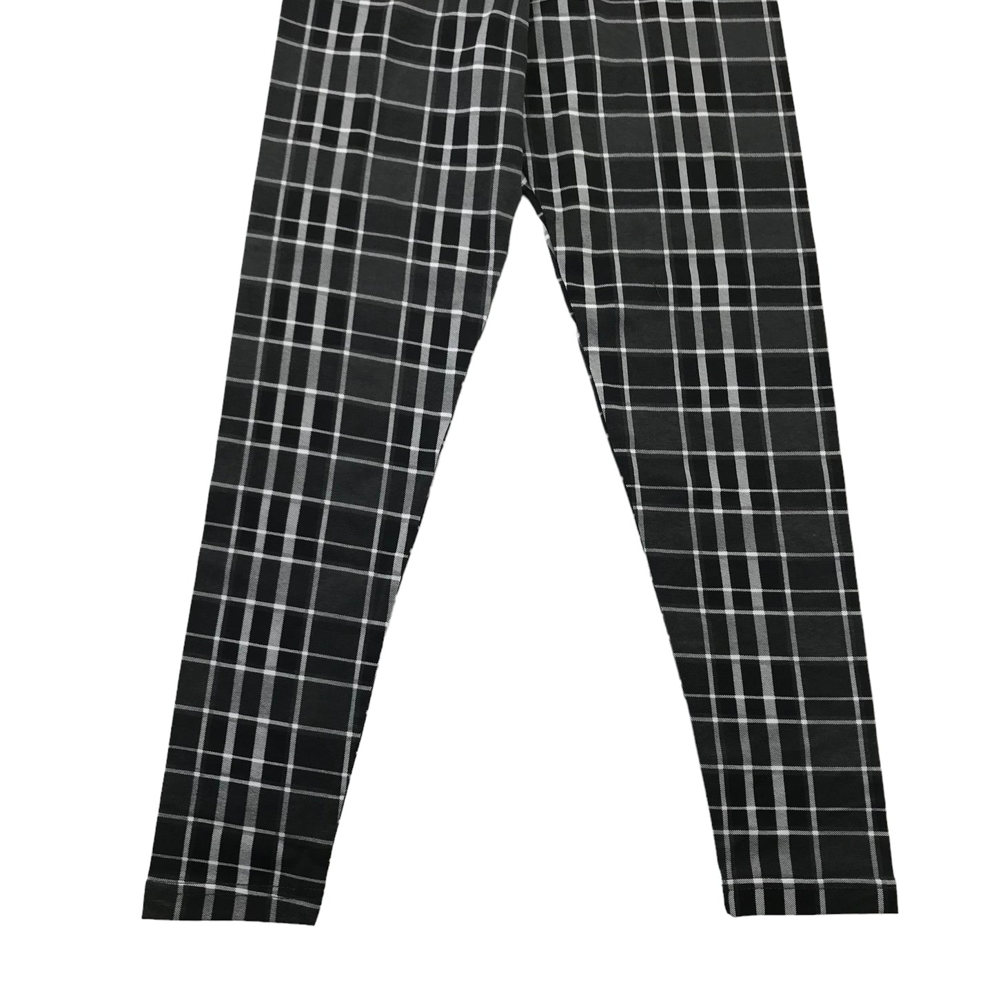 Primark Leggings 10-11 years black grey and white check pattern