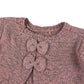 Primark Jumper Age 6 Pink Sparkly Silver Fibres Bow Tie Details