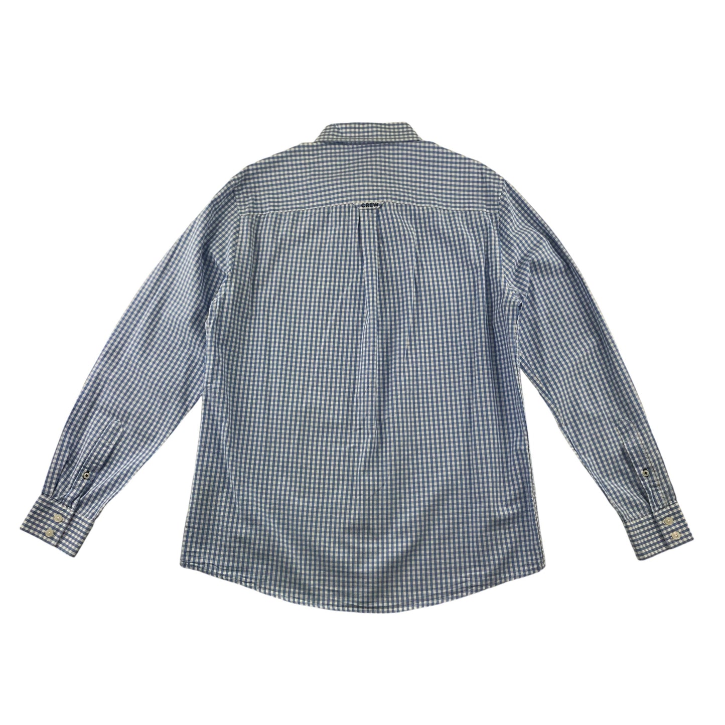 Crew Clothing Company Shirts Men's M Blue and White Checked with Logo Classic Fit Cotton