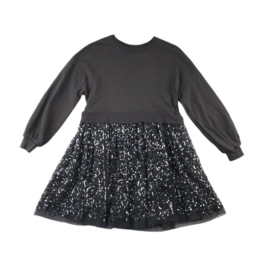 Next dress 10 years dark grey sequin jersey material