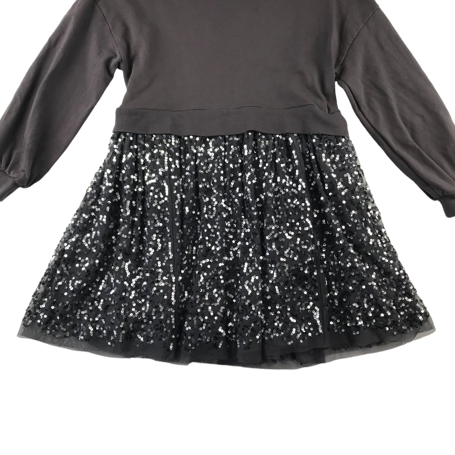 Next dress 10 years dark grey sequin jersey material