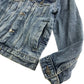 River Island denim jacket 7-8 years blue with removable jersey hood