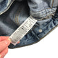 River Island denim jacket 7-8 years blue with removable jersey hood