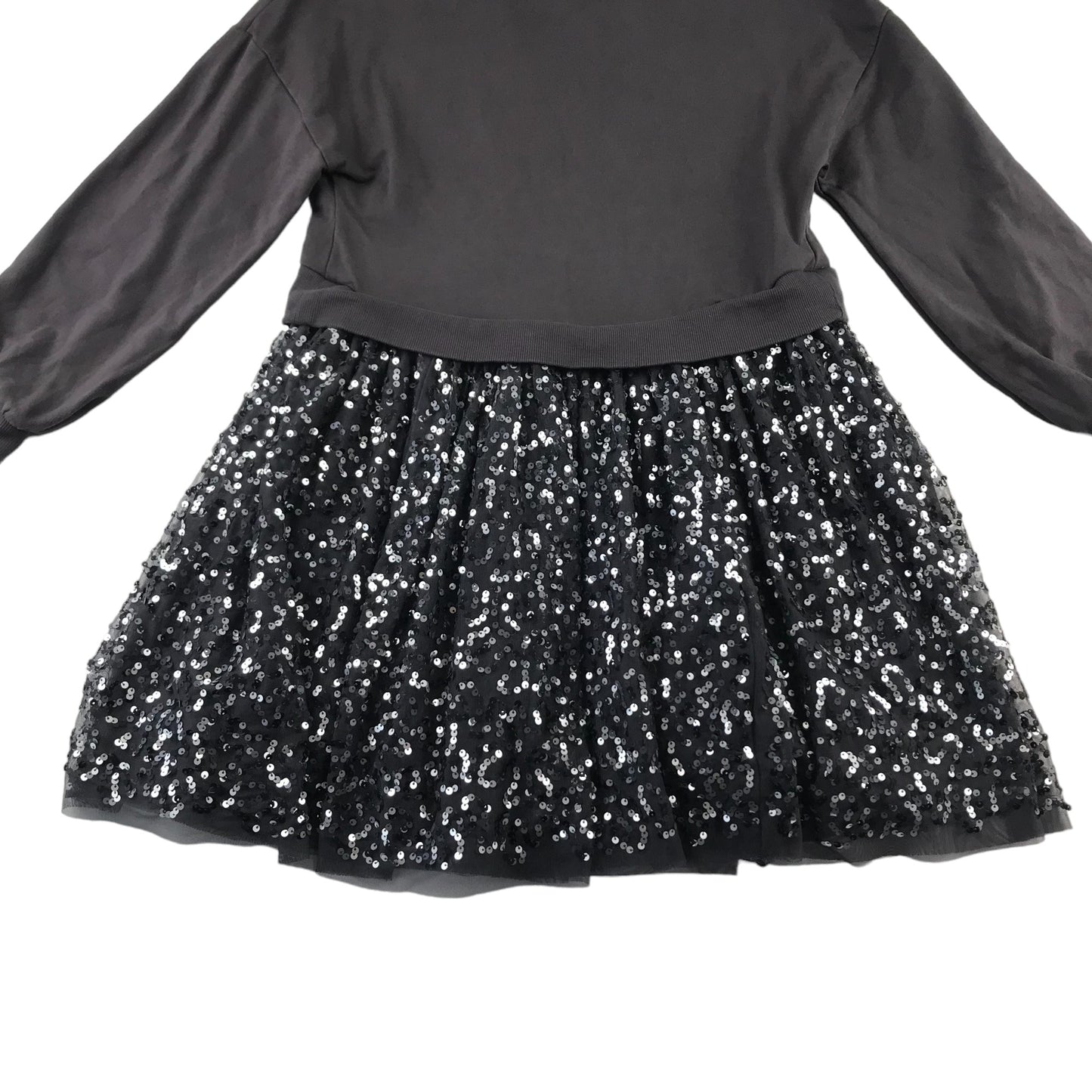 Next dress 10 years dark grey sequin jersey material