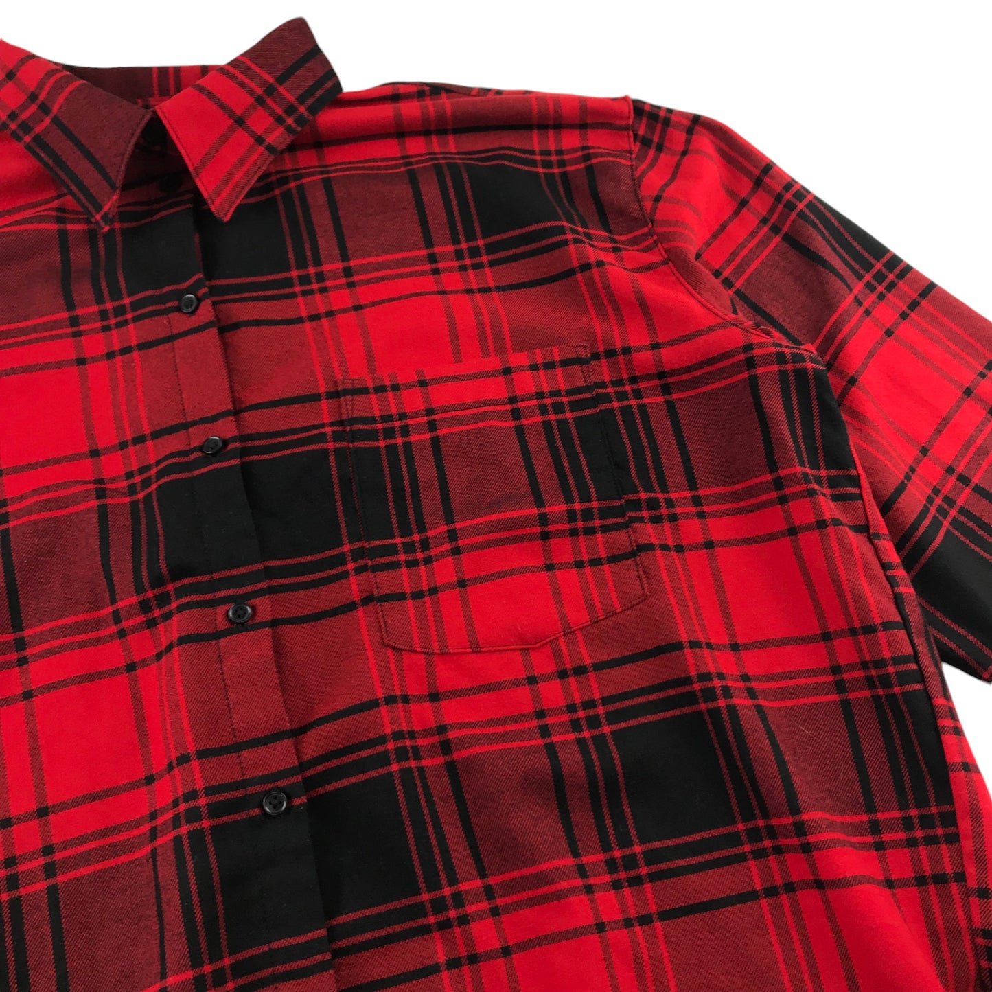 H&M Shirt adult size M Red and Black oversized Checked Button-UP