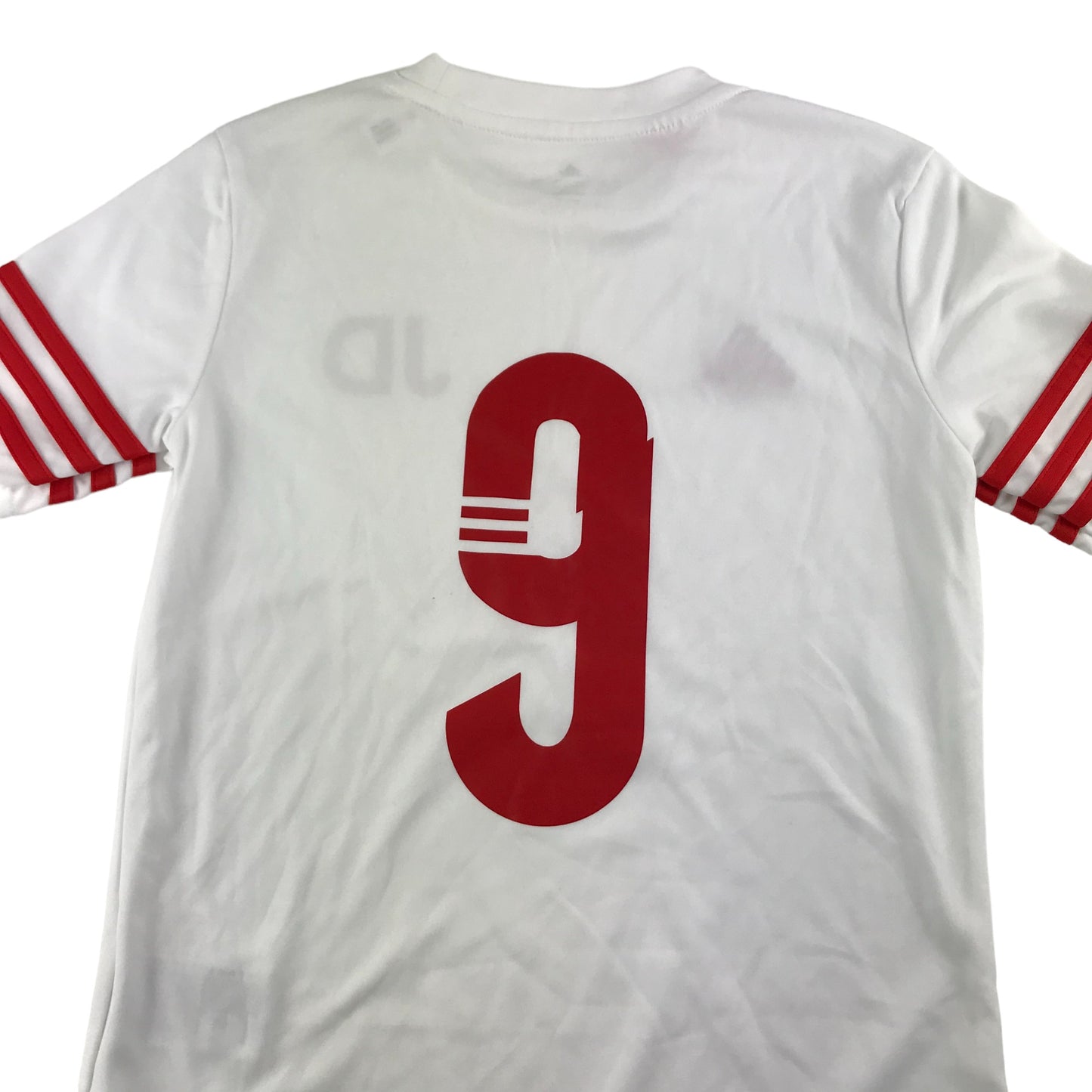 Adidas Football Strip Age 9 White Number 9 JD Sports Top