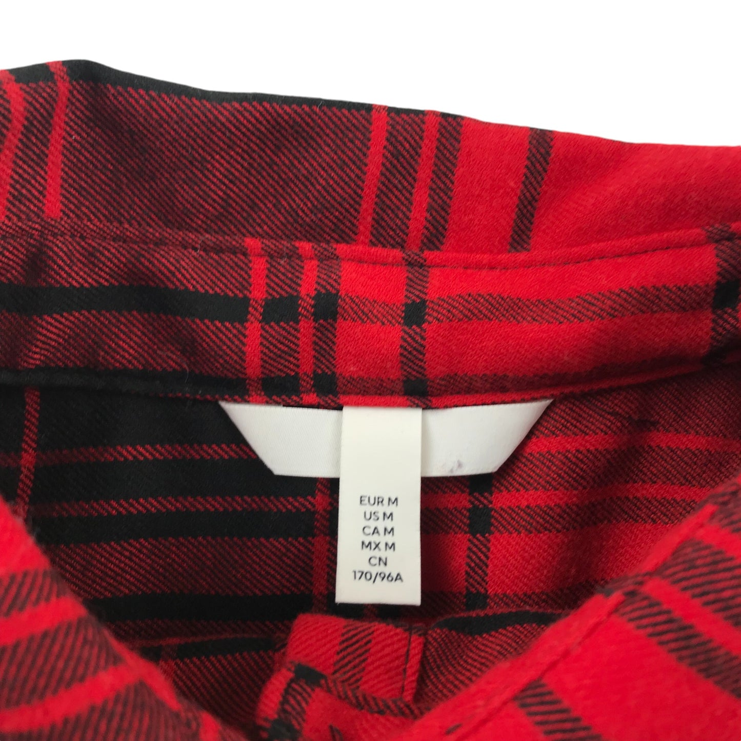 H&M Shirt adult size M Red and Black oversized Checked Button-UP