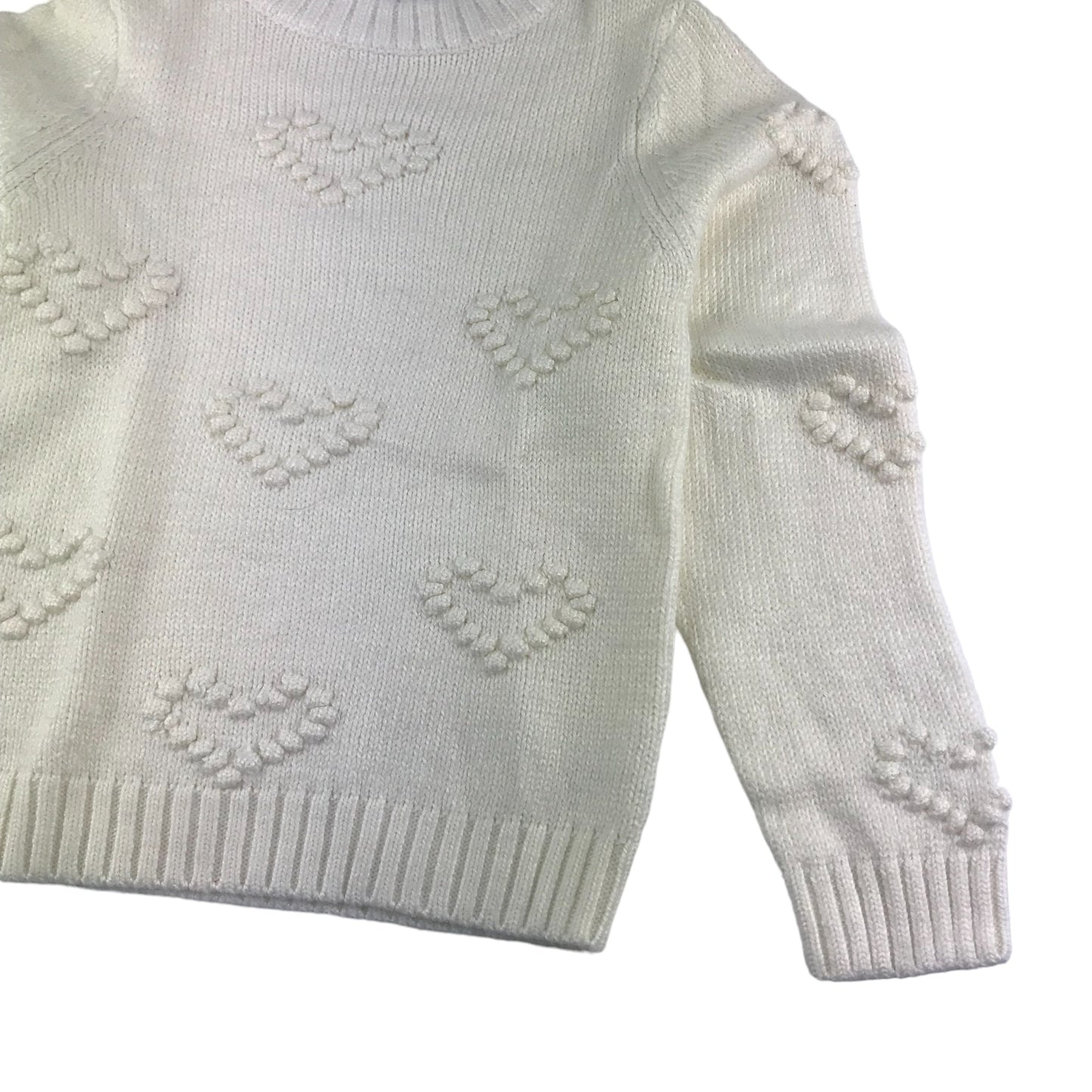 M&Co Jumper Age 6 White Love Hearts