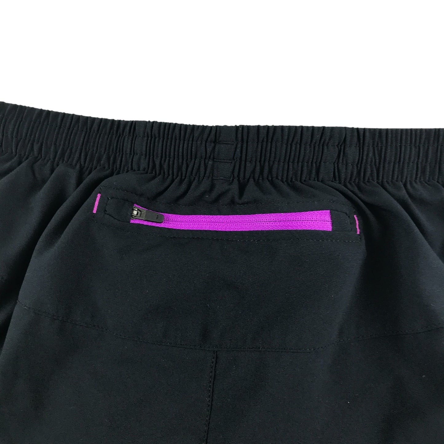 Ronhill sport shorts women's XS years black with purple side stripes