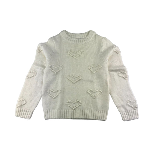 M&Co Jumper Age 6 White Love Hearts