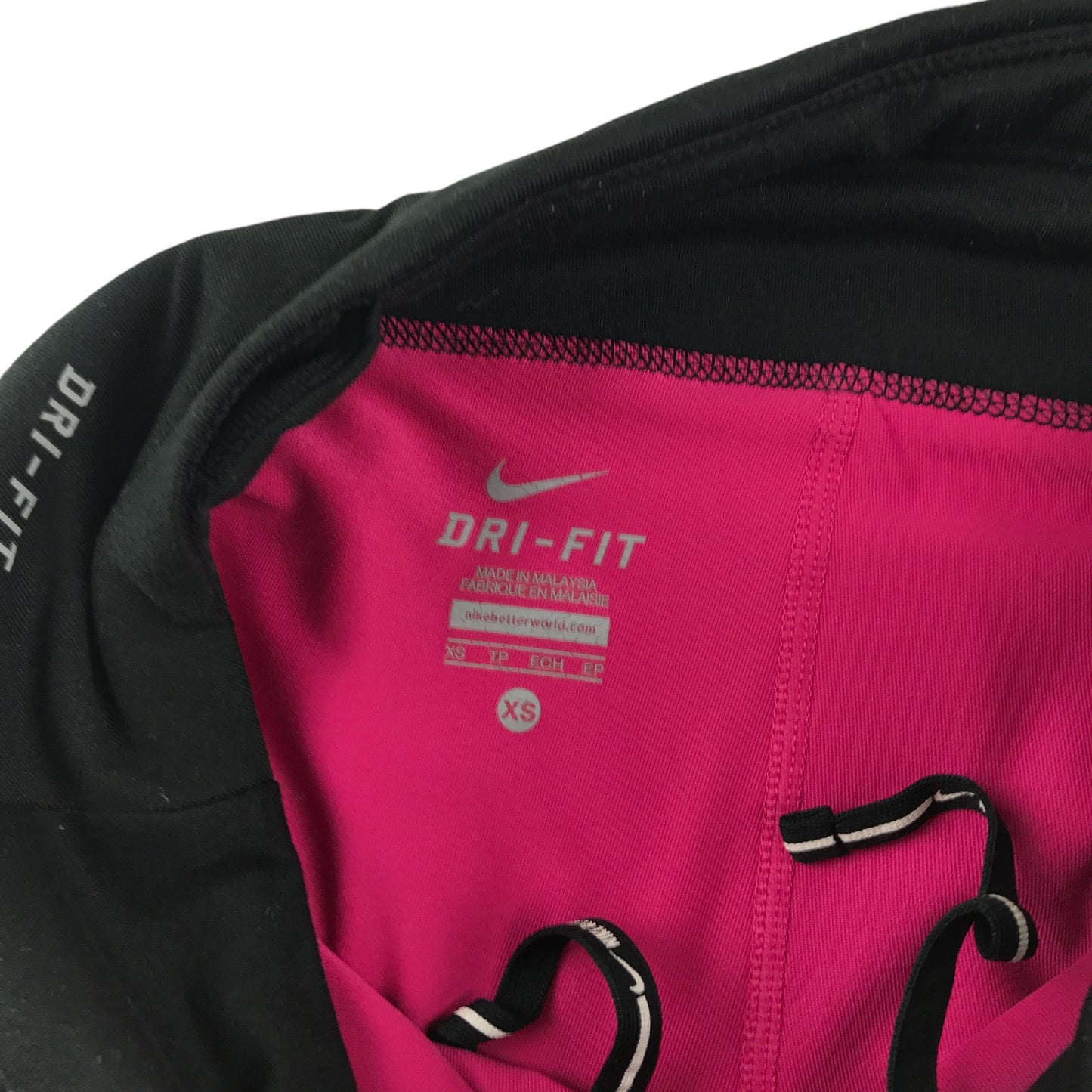 Nike sport shorts women's XS years black over short with pink compressed short