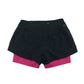 Nike sport shorts women's XS years black over short with pink compressed short