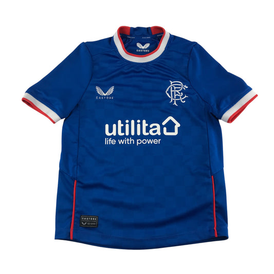 Castore sports top 8-9 years blue Rangers stripe shirt