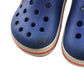 Crocs Shoe Size 9 Junior Blue with Logo and White and Red Trim Detailing