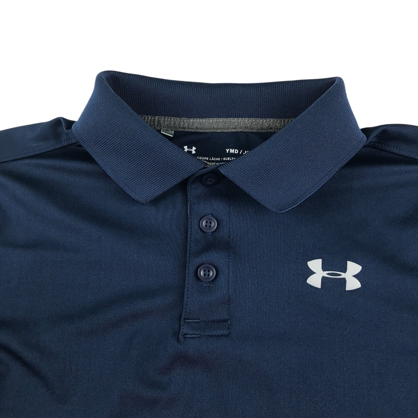 Under Armour sports polo 9-10 years navy plain with logo loose fit