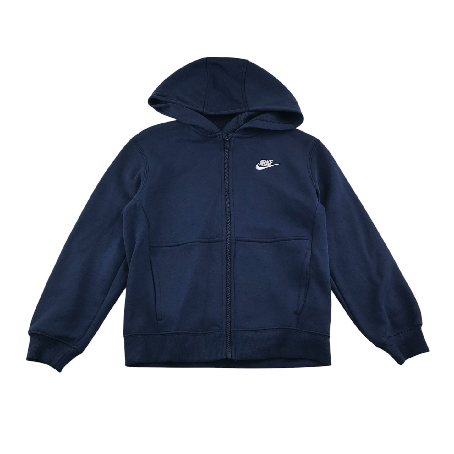 Nike hoodie 9-11 years navy plain with white logo