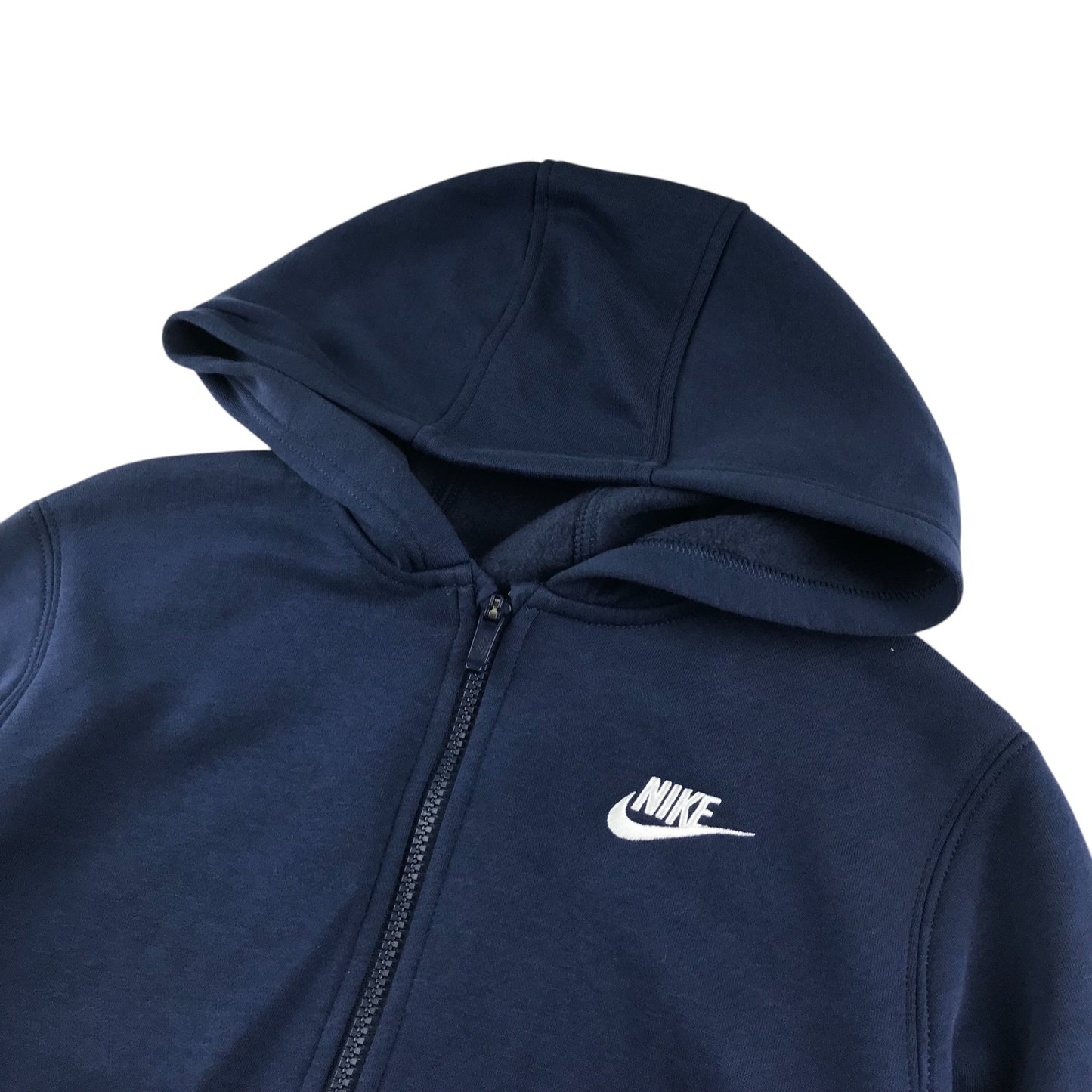 Nike hoodie 9-11 years navy plain with white logo