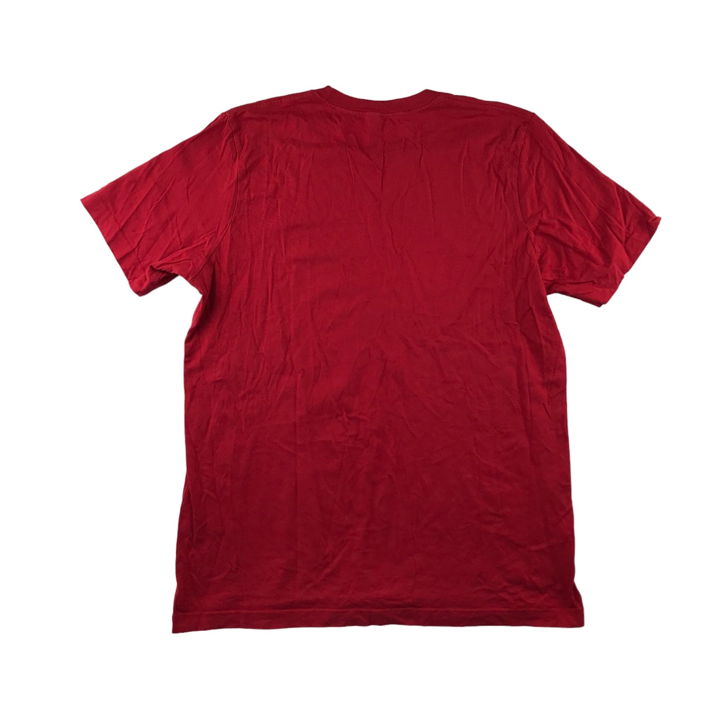 Canvas t-shirt adult size L red with print image short sleeve cotton