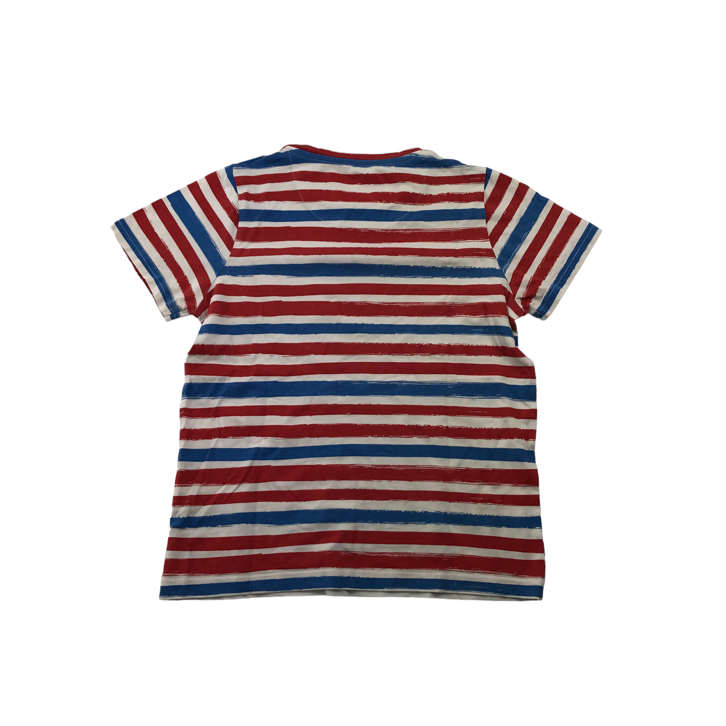 M&S Red and Blue Stripy Cotton Pyjama Set Age 9