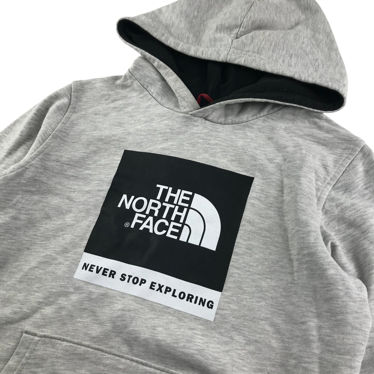 The North Face hoodie 11-12 years light grey with graphic logo