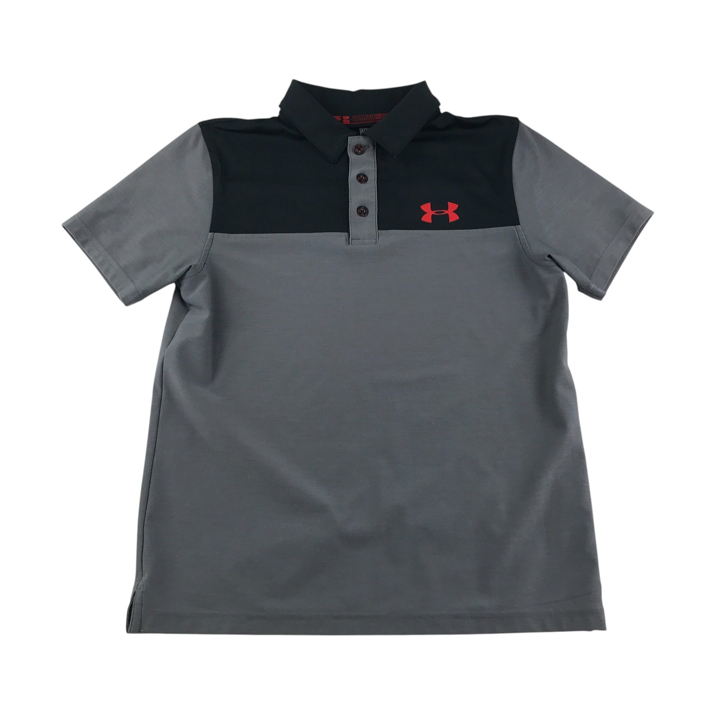 Under Armour sports polo 9-10 years grey plain with logo loose fit