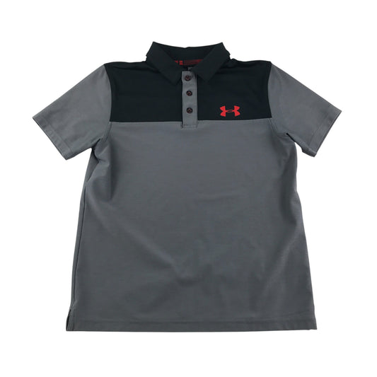 Under Armour sports polo 9-10 years grey plain with logo loose fit