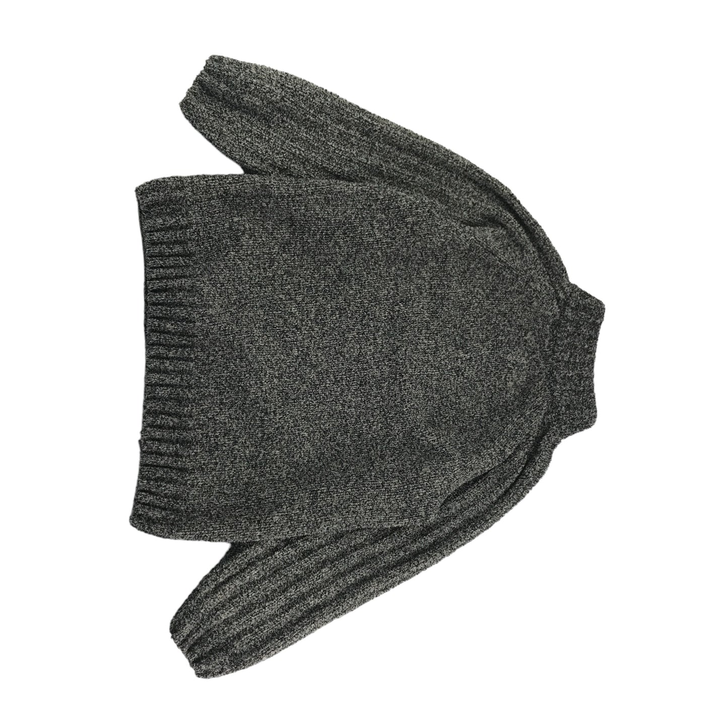 M&Co Jumper Age 7 Grey Fluffy Knitted Half Zipper