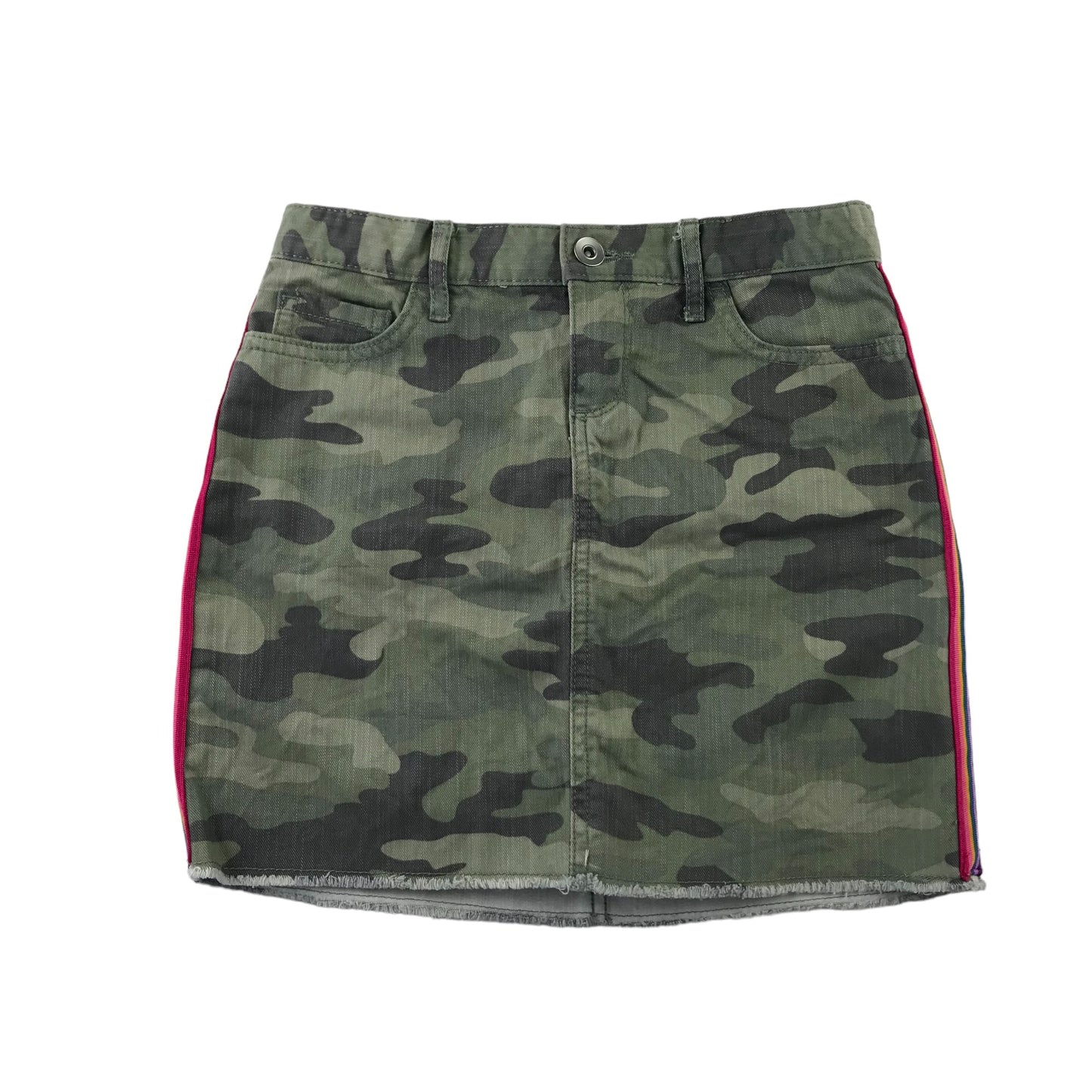 Place skirt 7-8 years khaki camouflage denim cotton