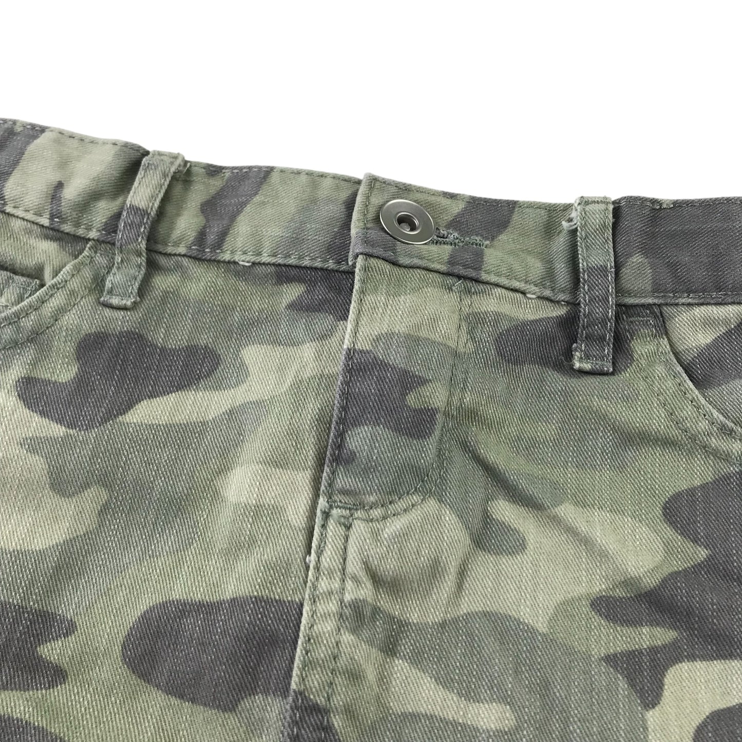 Place skirt 7-8 years khaki camouflage denim cotton