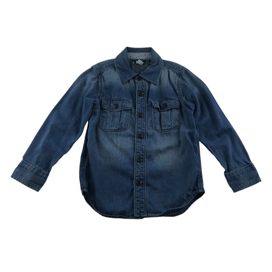 Gap shirt 4-5 years blue denim shirt with pockets cotton