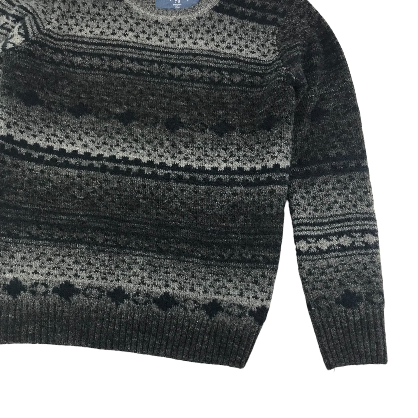 Zara Jumper Age 7 Grey Knit Pattern