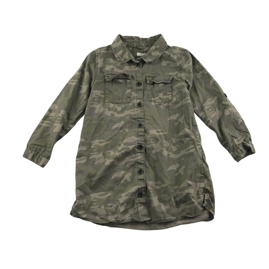 Next shirt 4-5 years khaki camouflage pattern long cotton