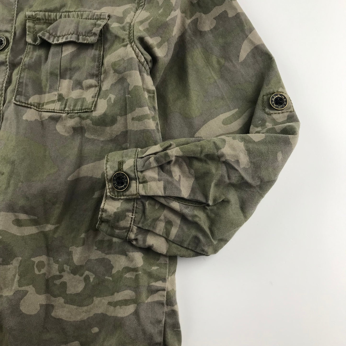 Next shirt 4-5 years khaki camouflage pattern long cotton