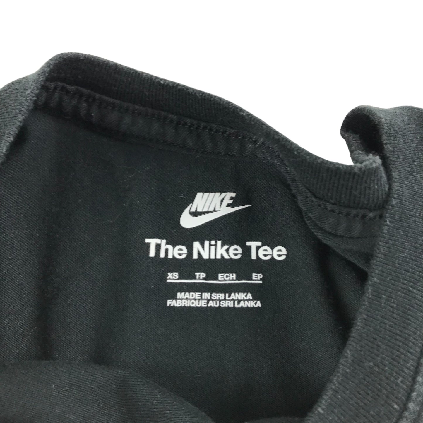 Nike T-shirt Size XS Black Just Do It Print Pattern Cotton